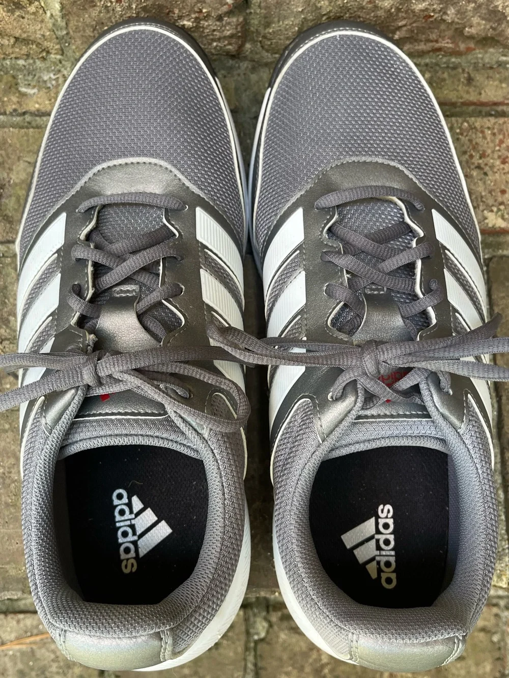 Adidas Men’s Golf Shoes Size 11.5 Gray Silver White Spiked EE9420